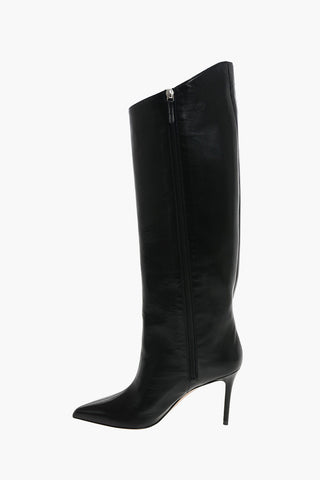 Leather ALEX90 Point Toe Knee High Boots 9.5 cm