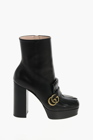 Chunky High Heel ankle boots with Fringes 13 cm
