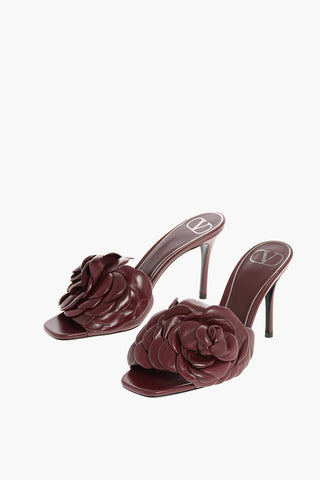 ATELIER SHOES Leather Sandals with Floral Application 10cm