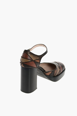 Patchwork Leather Mary Jane pumps 10cm