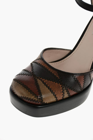Patchwork Leather Mary Jane pumps 10cm