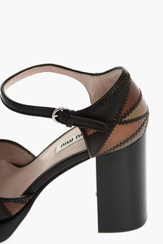 Patchwork Leather Mary Jane pumps 10cm