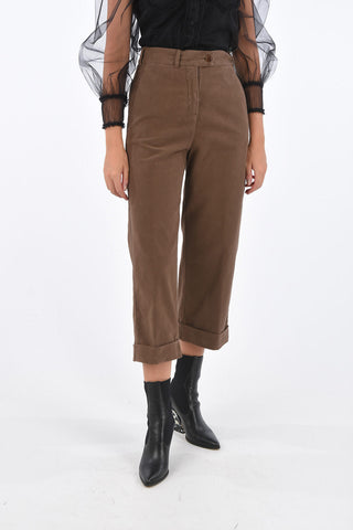 Cuffed Hem High Waist Palzoo Pants