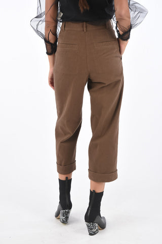 Cuffed Hem High Waist Palzoo Pants
