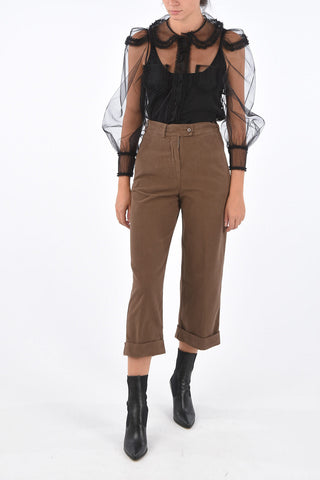 Cuffed Hem High Waist Palzoo Pants