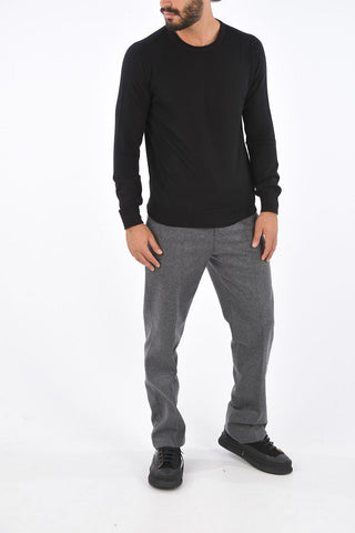 Wool and Cashmere BLOCK TECTURE Crew-Neck Sweater