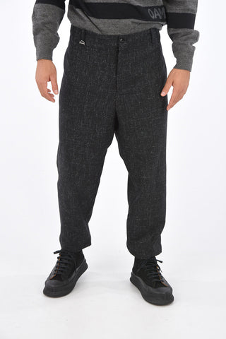 Virgin Wool Ankle Zipped Cropped Pants