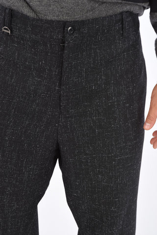 Virgin Wool Ankle Zipped Cropped Pants