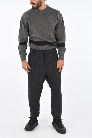 Virgin Wool Ankle Zipped Cropped Pants
