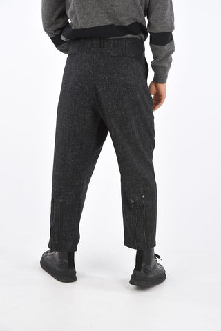 Virgin Wool Ankle Zipped Cropped Pants