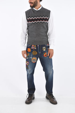 Virgin Wool Sleeveless Fair Isle Sweater