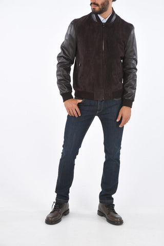 ID Giubbotto MET in Suede con Maniche in Nappa