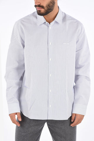 Pinstripe YOU ARE HERE Oversized Shirt