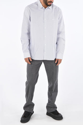 Pinstripe YOU ARE HERE Oversized Shirt