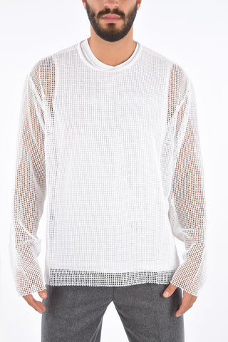 Maglia Girocollo in Cotone a Rete 