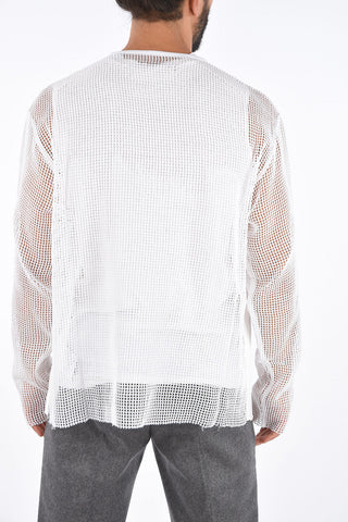 Maglia Girocollo in Cotone a Rete 