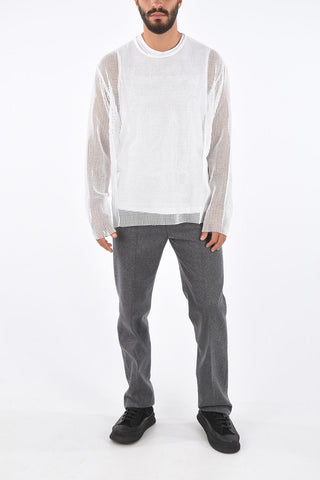 Maglia Girocollo in Cotone a Rete 