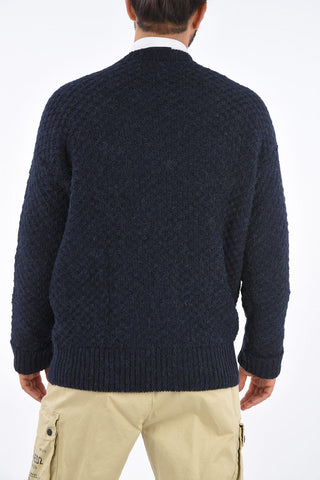 Maglia Girocollo Crochet con Applicazione Logo