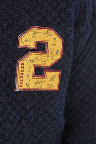 Maglia Girocollo Crochet con Applicazione Logo