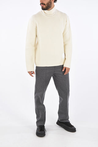 Wool Turtle-Neck Fisherman Sweater