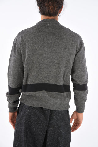 Wool Logo Embroidered Crew-Neck Sweater