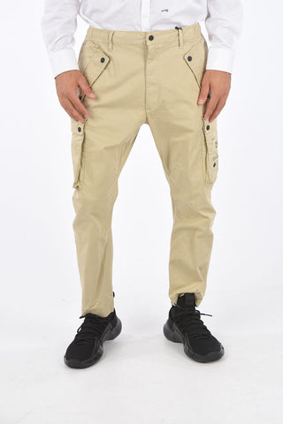 Stretch Cotton Drawstring Cargo Pants