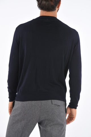 Wool Visible Seams Crew-Neck Sweater