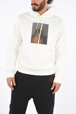 Felpa Hoodie Stampata con Tasca a Toppa
