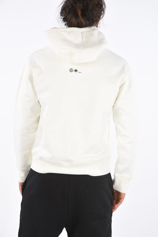 Felpa Hoodie Stampata con Tasca a Toppa