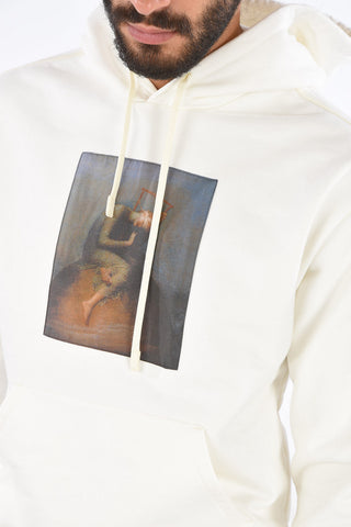 Felpa Hoodie Stampata con Tasca a Toppa