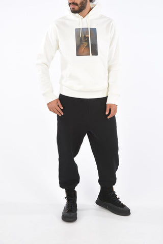 Felpa Hoodie Stampata con Tasca a Toppa