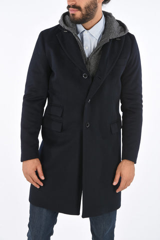 CC COLLECTION Cappotto con bottoni e Zip a 3 Tasche 