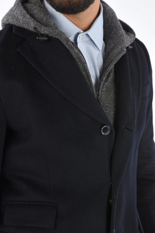 CC COLLECTION Cappotto con bottoni e Zip a 3 Tasche 