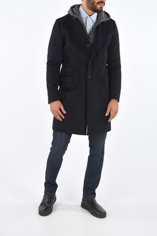 CC COLLECTION Cappotto con bottoni e Zip a 3 Tasche 