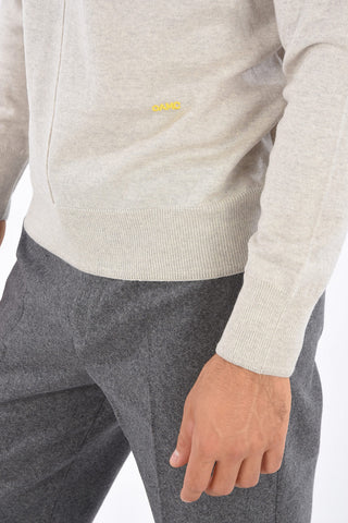 Maglia Girocollo in Lana con Cuciture a Vista