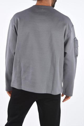 Blend Cotton Utility Crew-Neck Sweatshirt
