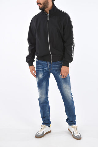 Stretch Virgin Wool Sleeve Logo Band Jacket