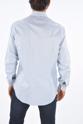 Camicia Slim Fit con Stampa Occhio di Pernice 