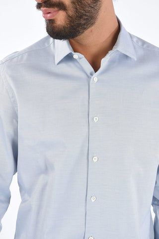 Camicia Slim Fit con Stampa Occhio di Pernice 