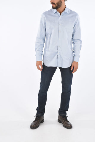 Camicia Slim Fit con Stampa Occhio di Pernice 