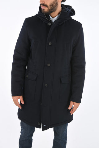 CC COLLECTION O.WEAR Cappotto Hoodie Trapuntato con Chest Piece Removibile