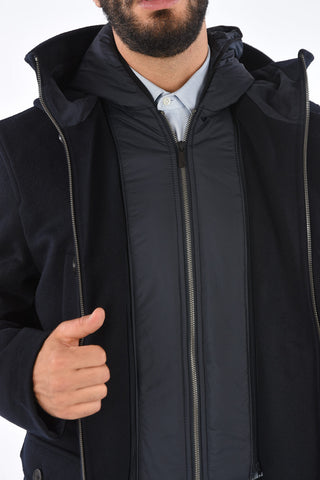 CC COLLECTION O.WEAR Cappotto Hoodie Trapuntato con Chest Piece Removibile