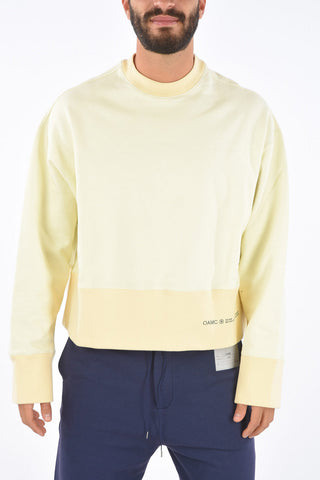 Contrast Trim SELF-ENCLOSED Crew-Neck Sweatshirt