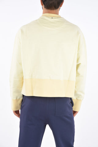 Contrast Trim SELF-ENCLOSED Crew-Neck Sweatshirt