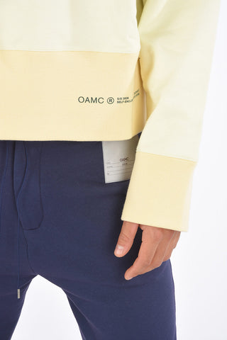 Contrast Trim SELF-ENCLOSED Crew-Neck Sweatshirt