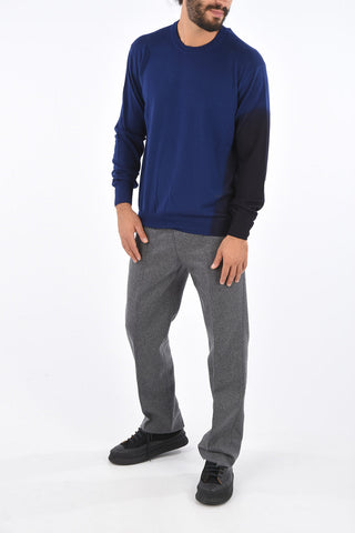 Devoré Wool Crew-Neck Sweater