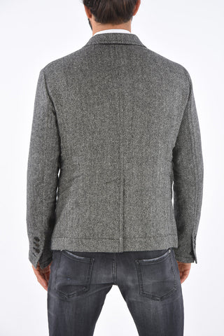 Wool Blazer with Notch Lapel