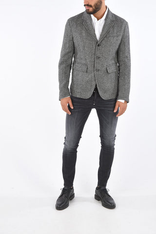 Wool Blazer with Notch Lapel