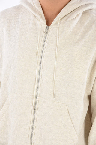 Melangé Cotton Full-Zipped Hoodie