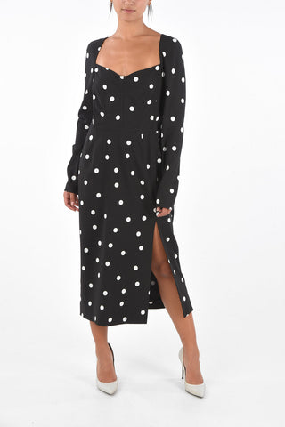 Polka Dot Long Sleeve Midi Dress